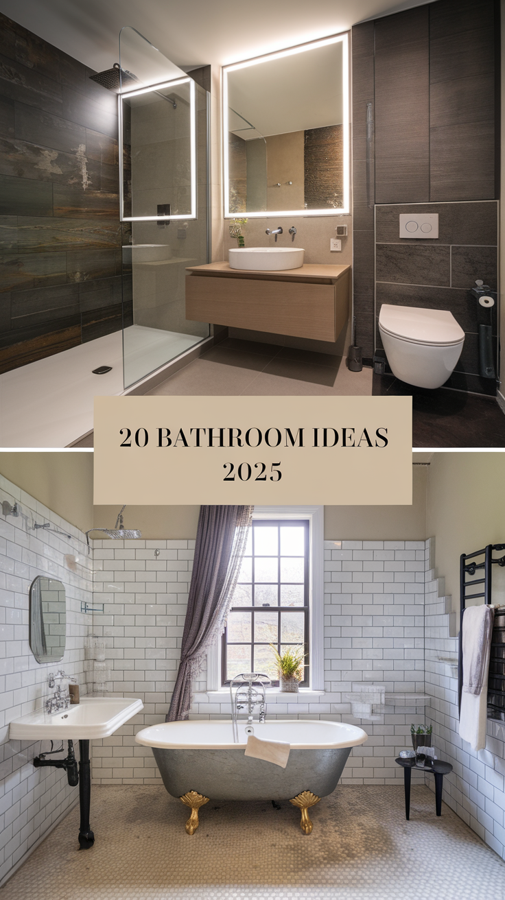20 Bathroom Ideas 2025 – Modern, Small, Luxury & Stylish Designs for Every Space