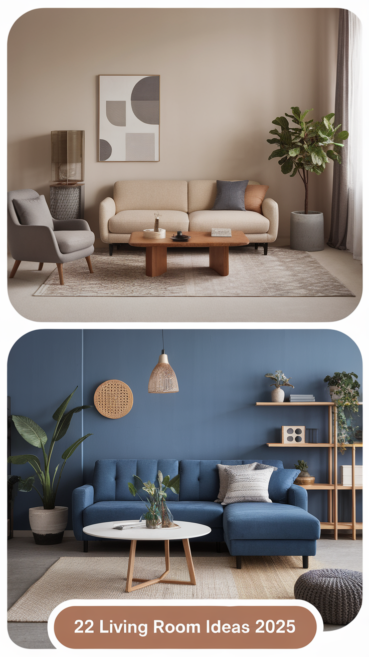 22 Living Room Ideas 2025 – Modern, Cozy, and Aesthetic Designs for Every Home