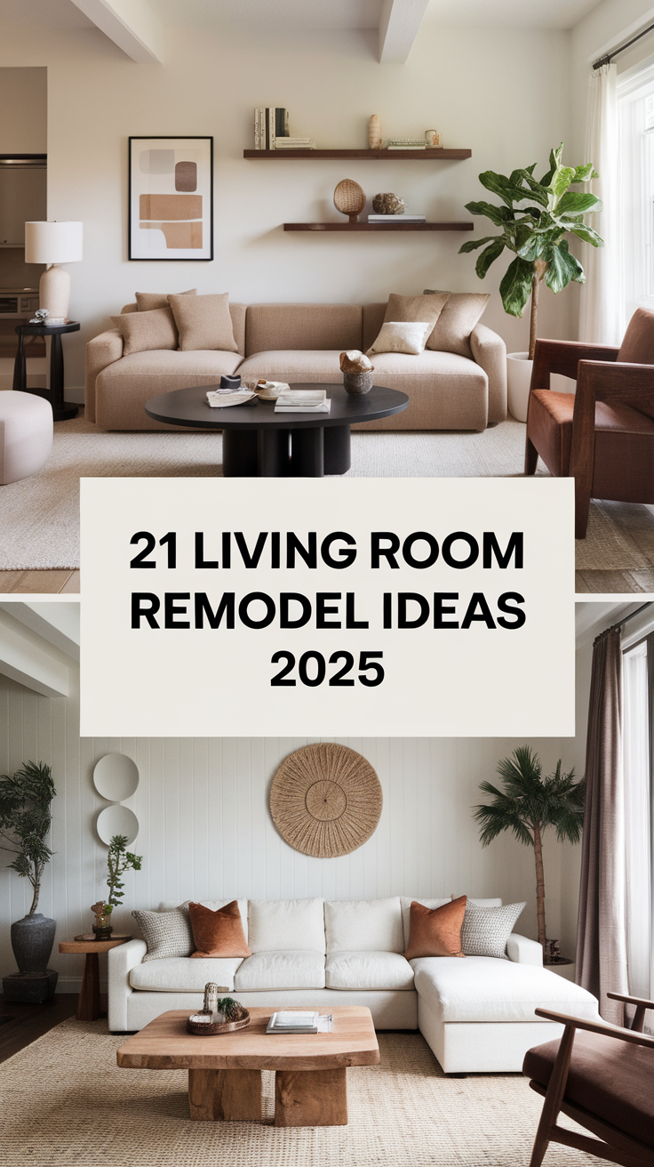 21 Living Room Remodel Ideas 2025 – Stylish, Small, Budget-Friendly, & Modern