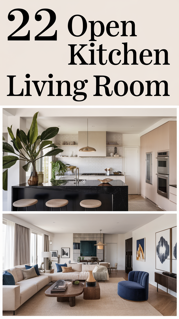 22 Open Kitchen Living Room Ideas 2025 – Best Layouts & Designs for Small Spaces