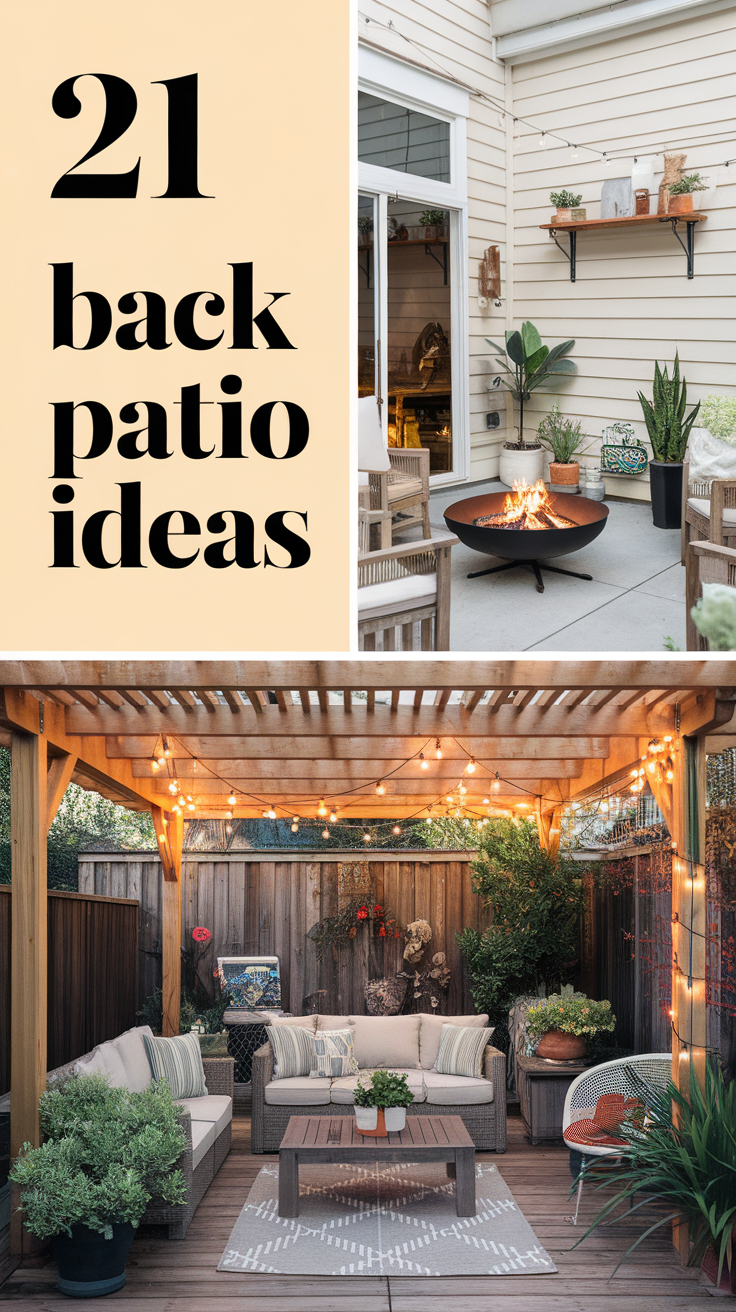 21 Stylish Back Patio Ideas for Cozy, Budget-Friendly Outdoor Spaces