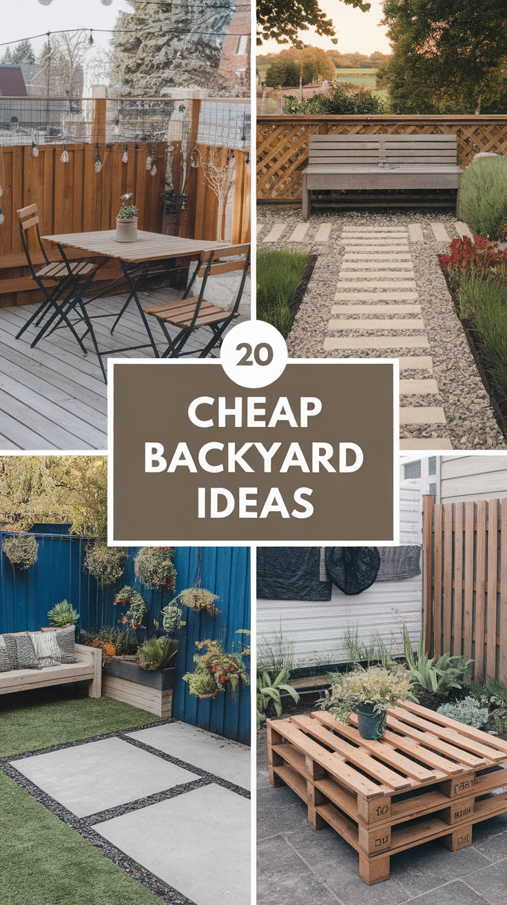 20 Cheap Backyard Ideas – DIY Landscaping, Outdoor Furniture & Budget-Friendly Upgrades