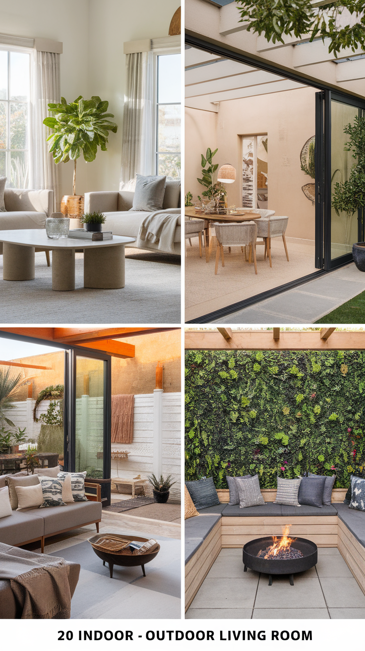 20 Indoor-Outdoor Living Room Ideas for a Seamless & Modern Space