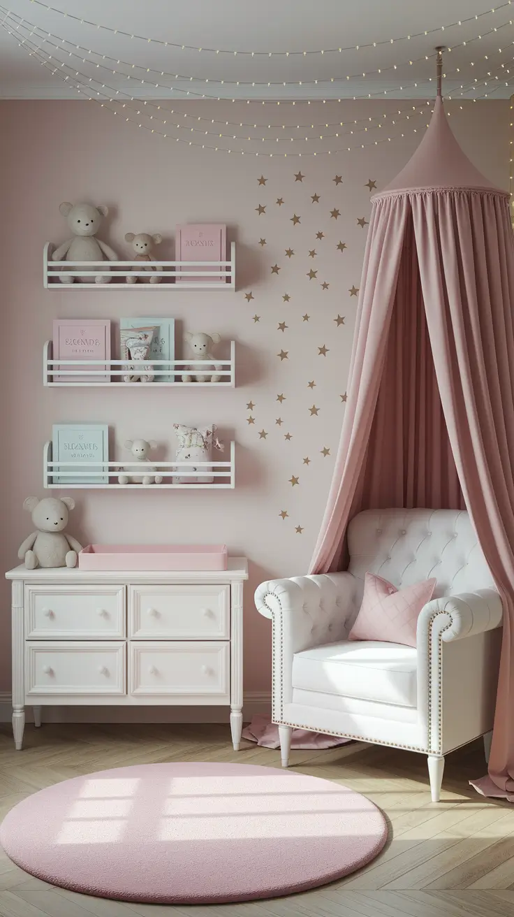 20 Beautiful Girls Nursery Ideas with Decor, Themes, Wallpaper & Pink Vintage Styles