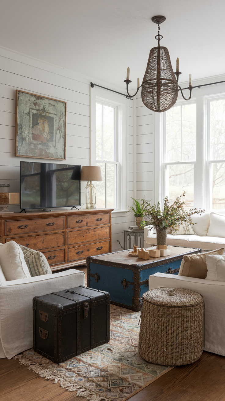 20 Farmhouses Living Room Ideas for a Cozy, Rustic, Modern, and Vintage-Inspired Home