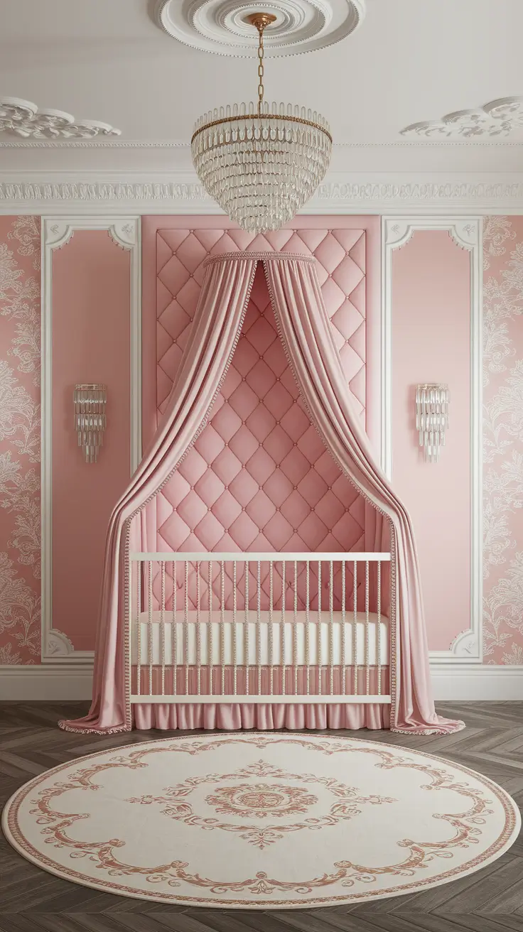 20 Beautiful Girls Nursery Ideas with Decor, Themes, Wallpaper & Pink Vintage Styles