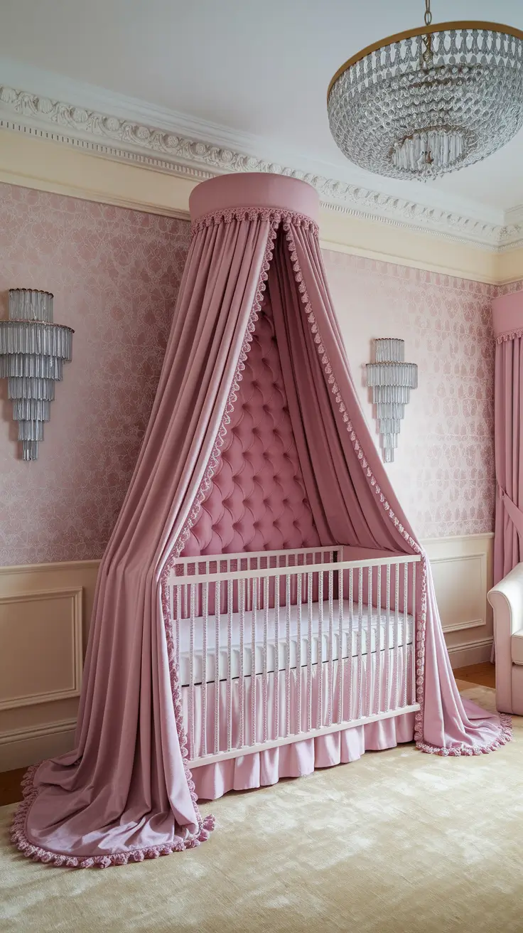 20 Beautiful Girls Nursery Ideas with Decor, Themes, Wallpaper & Pink Vintage Styles