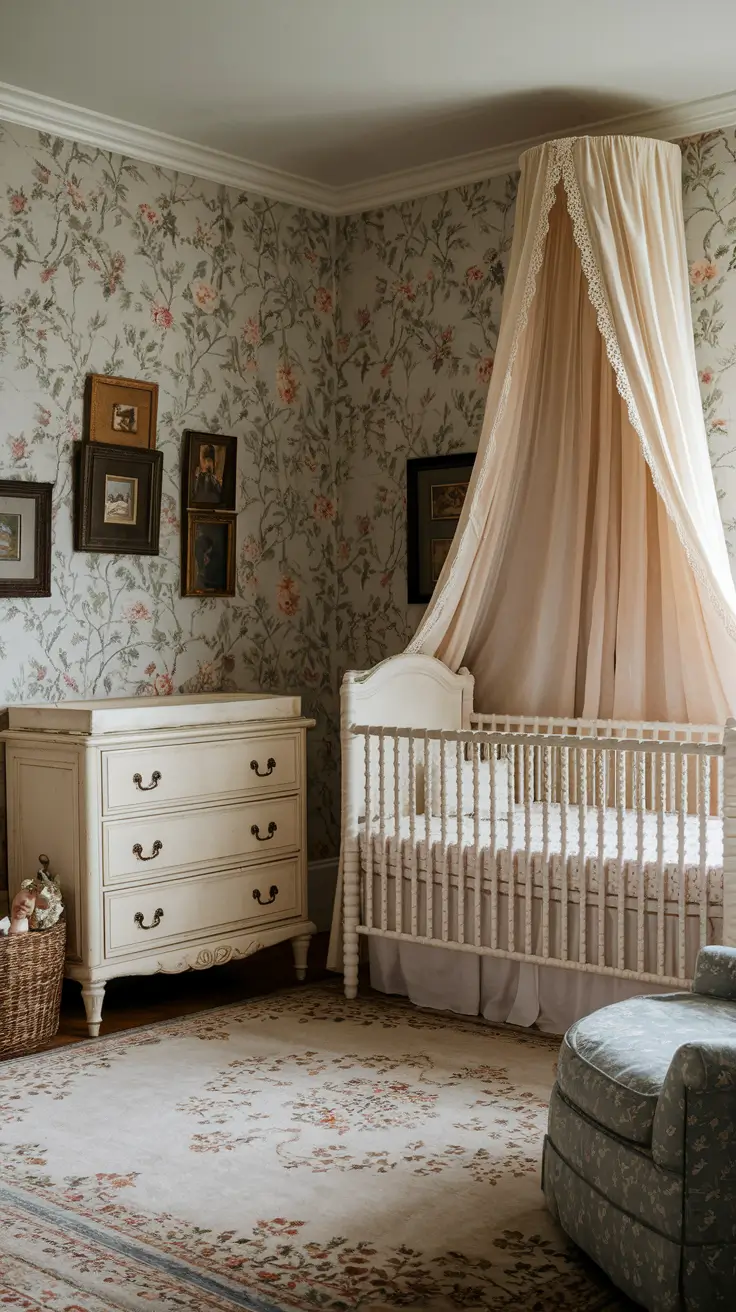 20 Beautiful Girls Nursery Ideas with Decor, Themes, Wallpaper & Pink Vintage Styles