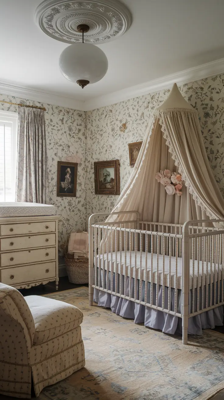 20 Beautiful Girls Nursery Ideas with Decor, Themes, Wallpaper & Pink Vintage Styles
