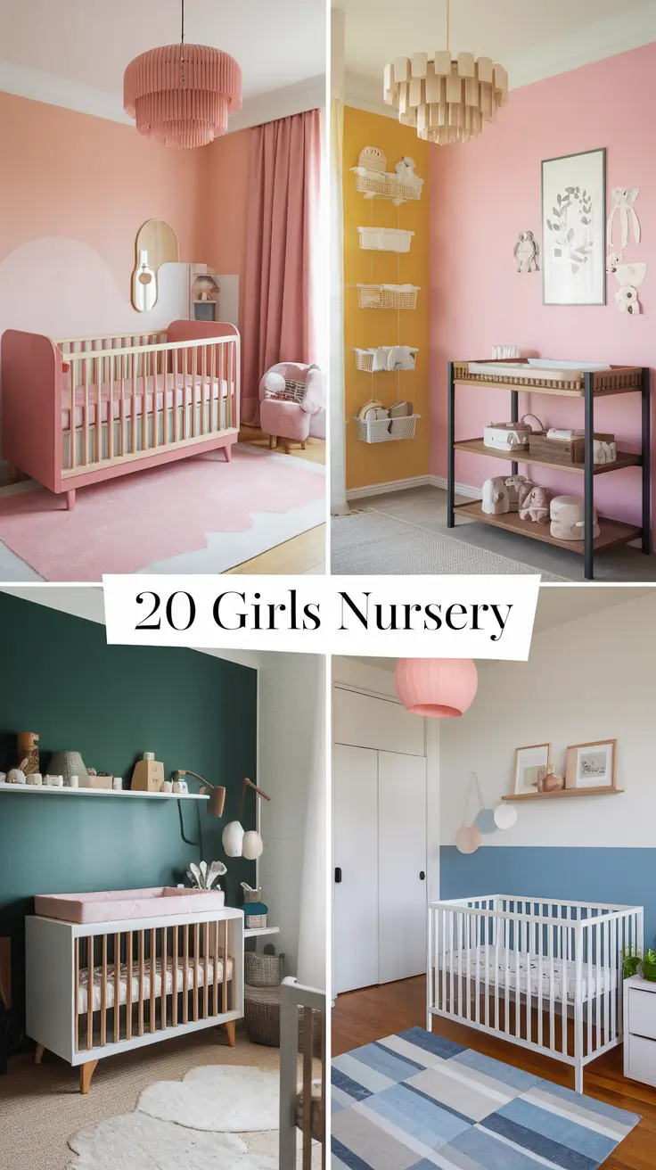 20 Beautiful Girls Nursery Ideas with Decor, Themes, Wallpaper & Pink Vintage Styles