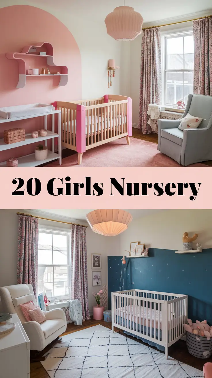 20 Beautiful Girls Nursery Ideas with Decor, Themes, Wallpaper & Pink Vintage Styles