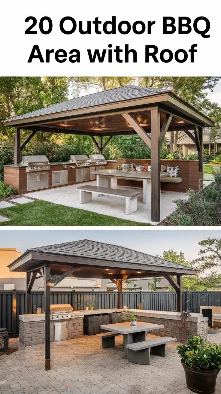 Outdoor BBQ Area with Roof: 10 Practical and Stylish Design Ideas