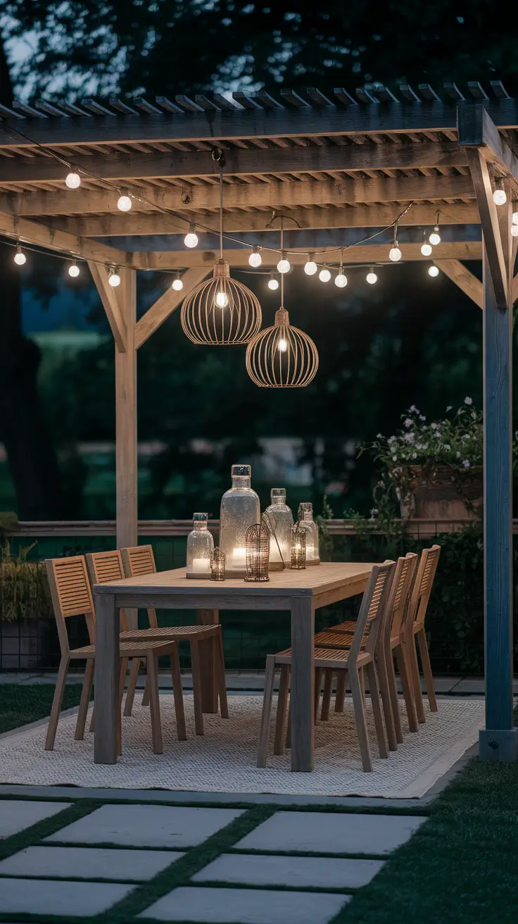 Rustic Outdoor Patio Decorated for the 4th of July: Farmhouse Charm Meets Patriotic Style
