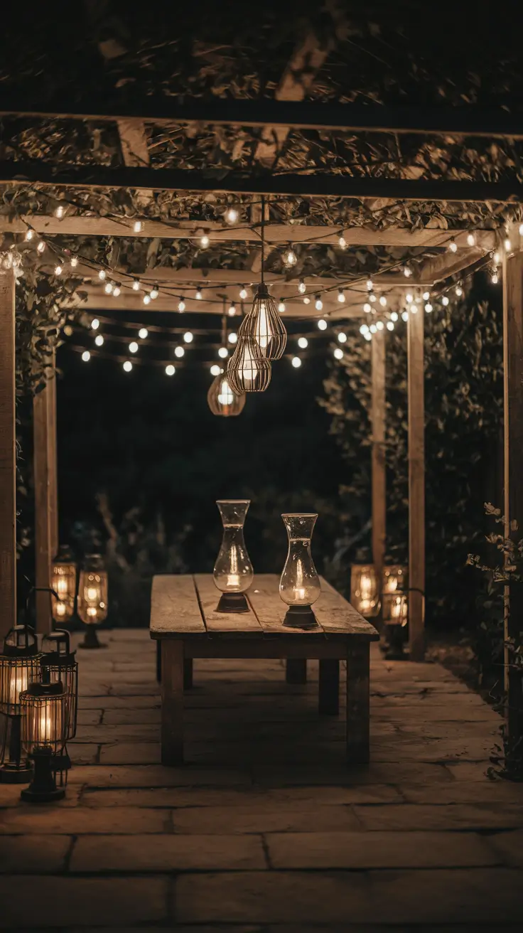 Rustic Outdoor Patio Decorated for the 4th of July: Farmhouse Charm Meets Patriotic Style