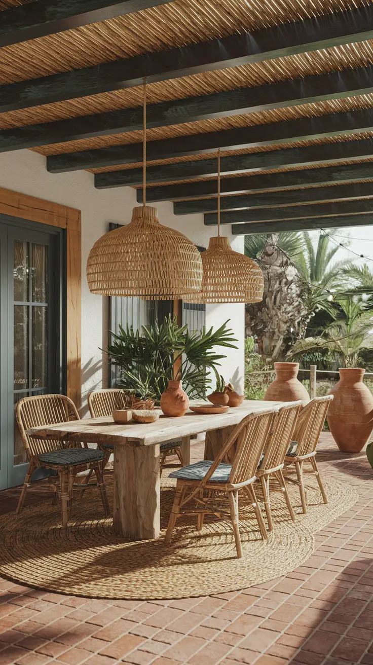 Rustic Outdoor Patio Decorated for the 4th of July: Farmhouse Charm Meets Patriotic Style