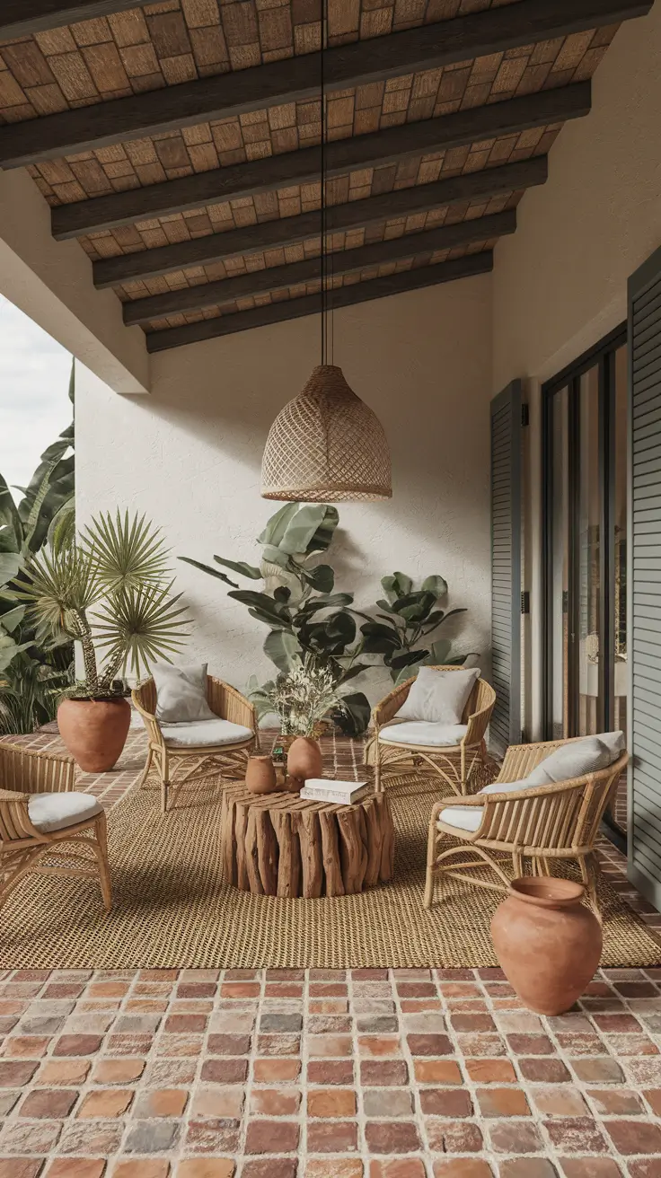 Rustic Outdoor Patio Decorated for the 4th of July: Farmhouse Charm Meets Patriotic Style
