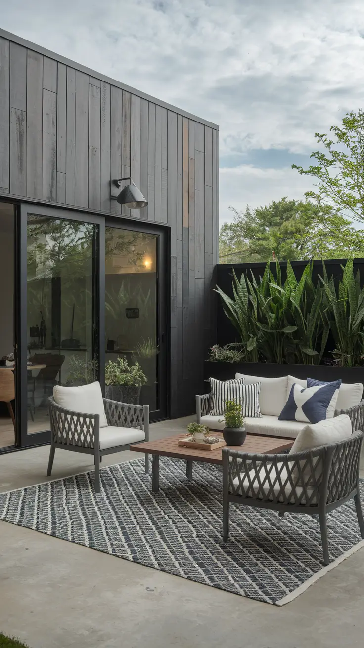 Rustic Outdoor Patio Decorated for the 4th of July: Farmhouse Charm Meets Patriotic Style