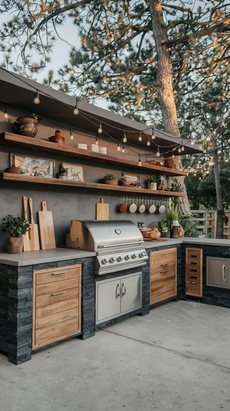 Rustic Outdoor Patio Decorated for the 4th of July: Farmhouse Charm Meets Patriotic Style