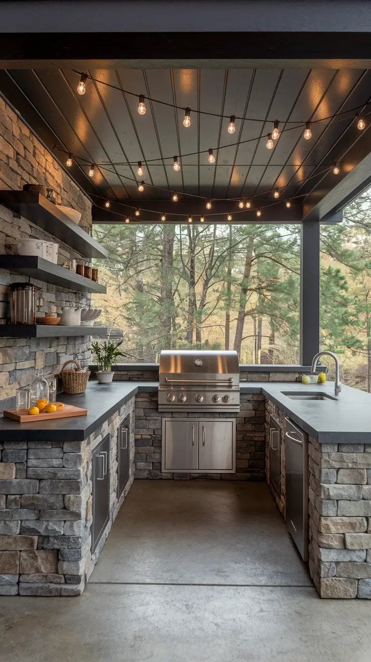 Rustic Outdoor Patio Decorated for the 4th of July: Farmhouse Charm Meets Patriotic Style