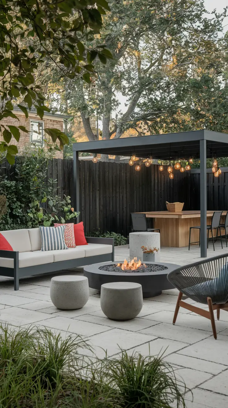 Rustic Outdoor Patio Decorated for the 4th of July: Farmhouse Charm Meets Patriotic Style