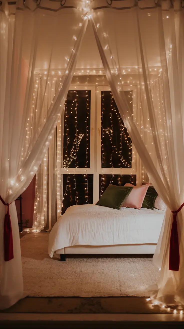 Christmas Lights in the Bedroom Ideas 2025: Cozy, Creative & Aesthetic Designs