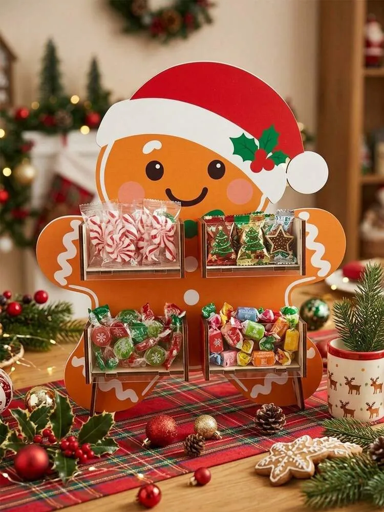 1 Set Christmas Wooden Candy Display Rack, Christmas Gingerbread Man Design  Party Candy Stand, Christmas Party Decoration Dessert Rack, Christmas  Coffee Shop Free Candy Display Rack, Dessert Table .