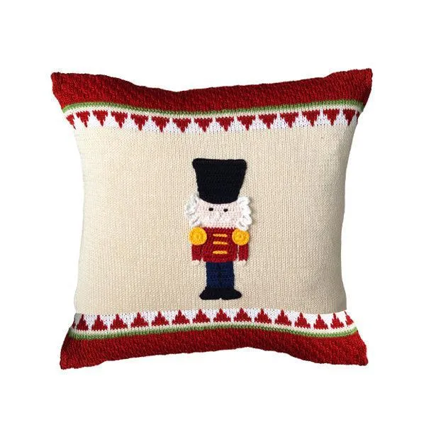 12' x 12' Handmade Nutcracker Christmas Pillow, Fair Trade