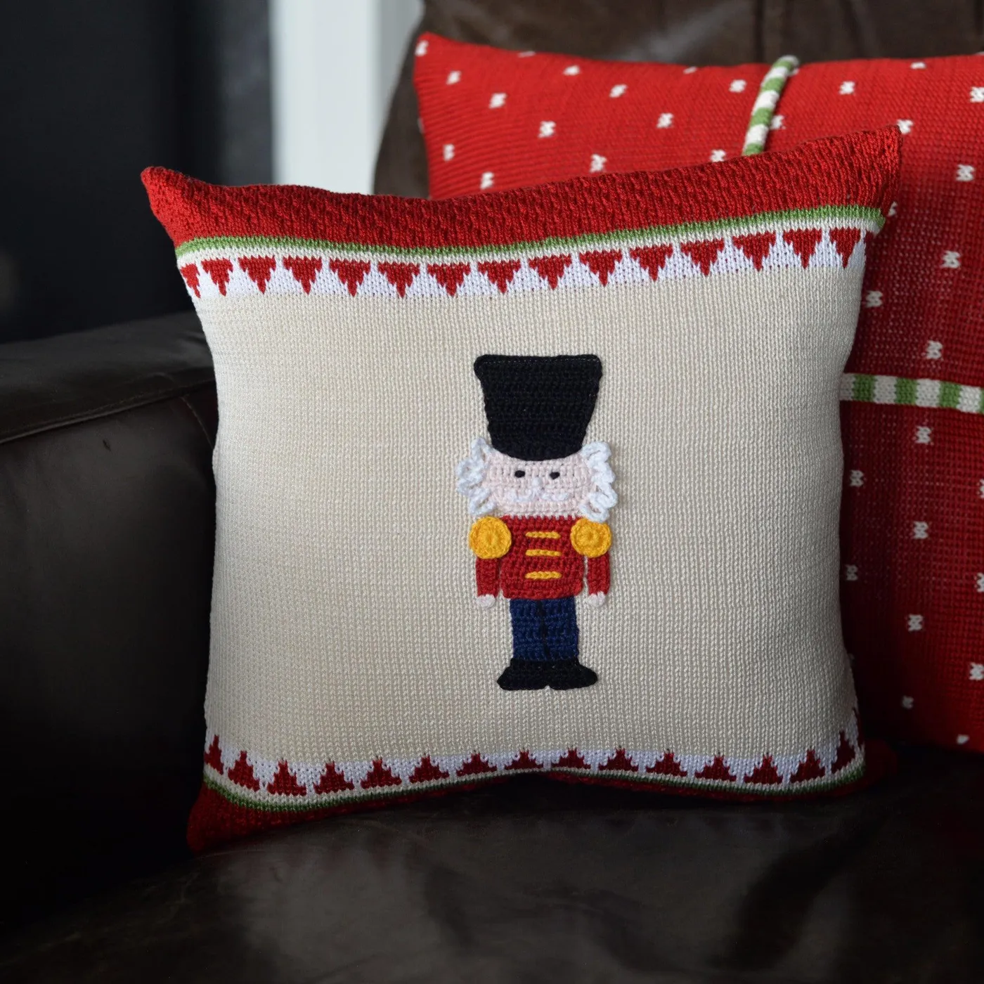 12' x 12' Handmade Nutcracker Christmas Pillow, Fair Trade