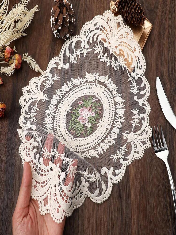 1/2/4pcs Vintage French Elegant Lace Placemats, Handmade Embroidered Table  Mats And Chinese Style Tablecloth, Restaurant Decor, Suitable For Wedding  Party Christmas Holiday Decoration, Autumn Home E