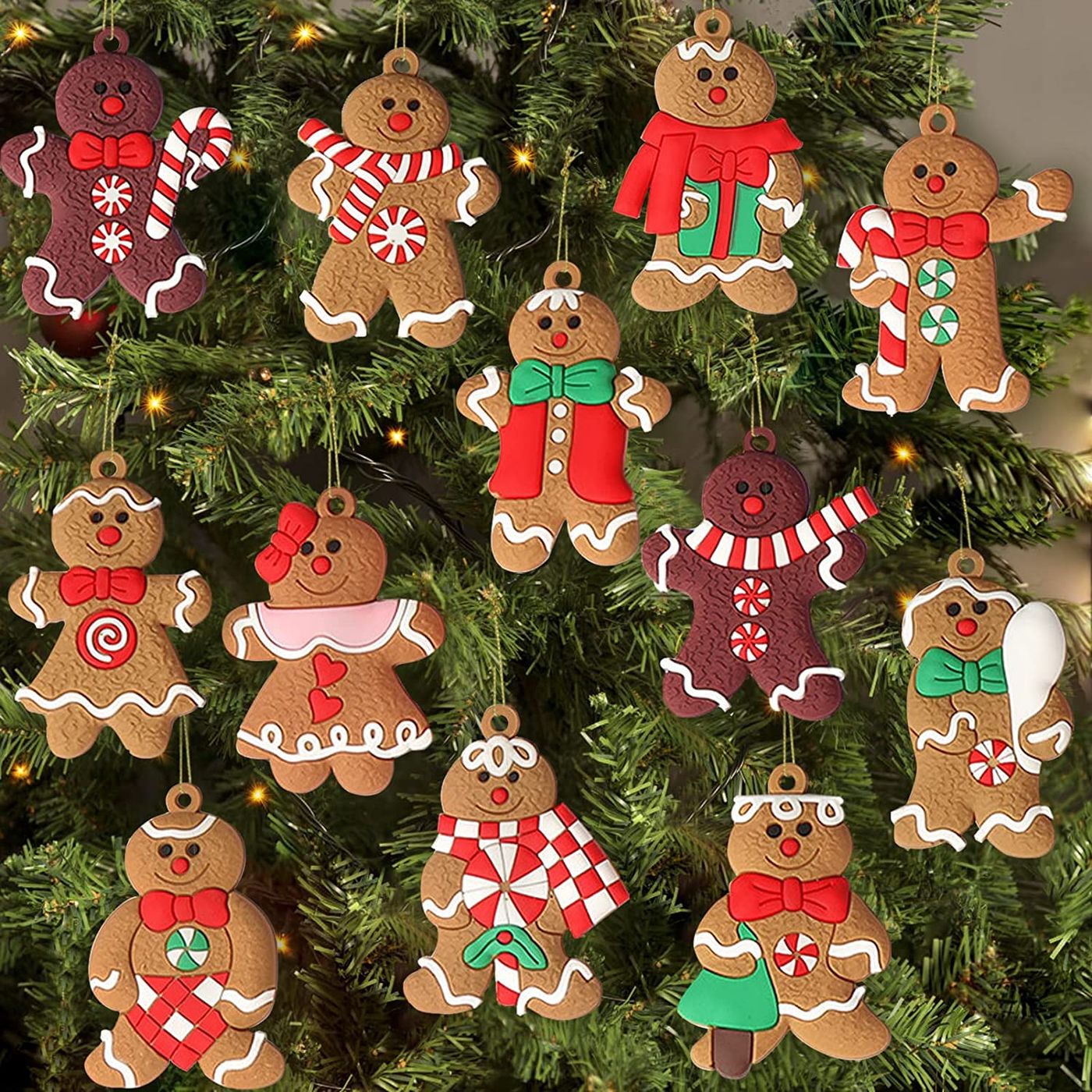 12pcs Gingerbread Man Ornaments for Christmas Tree Assorted Plastic  Gingerbread Figurines Ornaments for Christmas Tree Hanging Decorations 3  Inch Tall - Walmart.ca