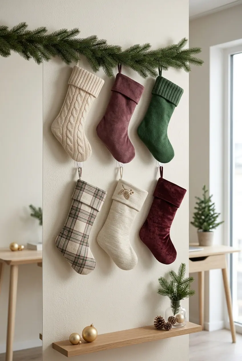 15 Christmas Stocking Hanging Ideas Without a Fireplace