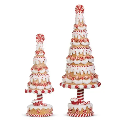 15' Gingerbread & Peppermint Trees | Set of 2