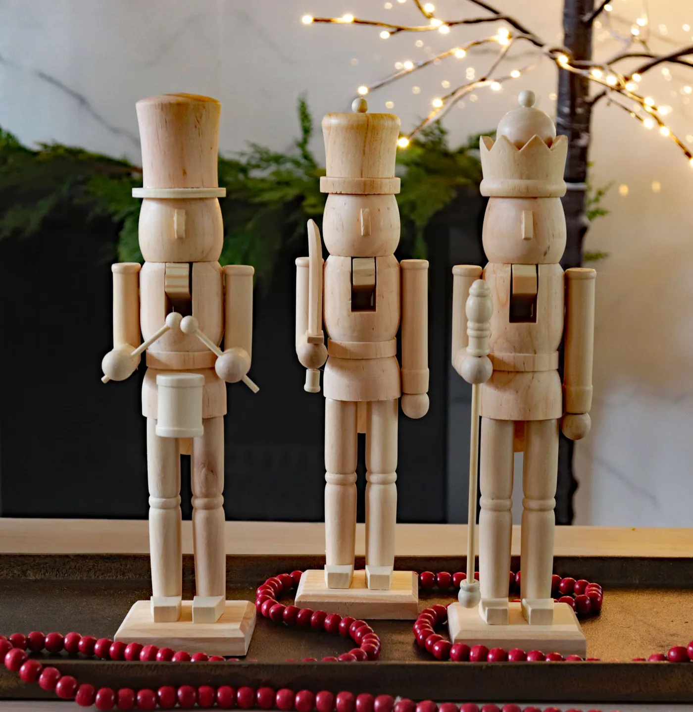 15.5 Inch Tall Wooden Nutcracker Figurines - Set of 3 Assorted