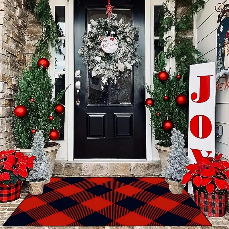 1pc festive christmas doormat non slip machine washable - Temu Mauritius