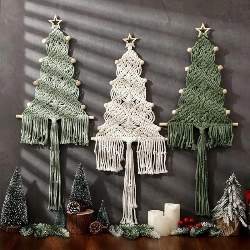 1pc Handmade Christmas Tree Tassel Decoration Hanging Decoration Christmas Gift Bedroom Wall Home Decoration