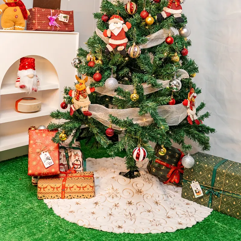 1pc white fluffy golden sequin christmas tree - Temu Mauritius