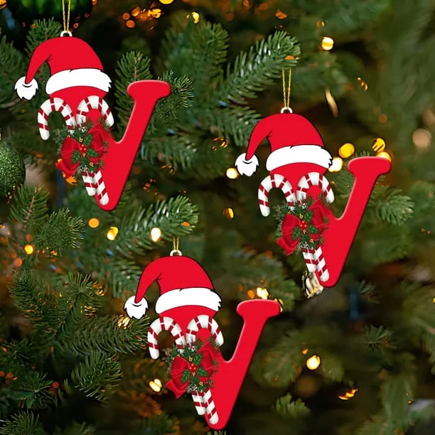 2 PCS Letter V Christmas Initial Ornaments, Personalized DIY Christmas Tree  Pendant, Red Acrylic Monogram Letter Xmas Hanging Decorations, Indoor  Outdoor Holiday Party Decor Gifts - Walmart.com
