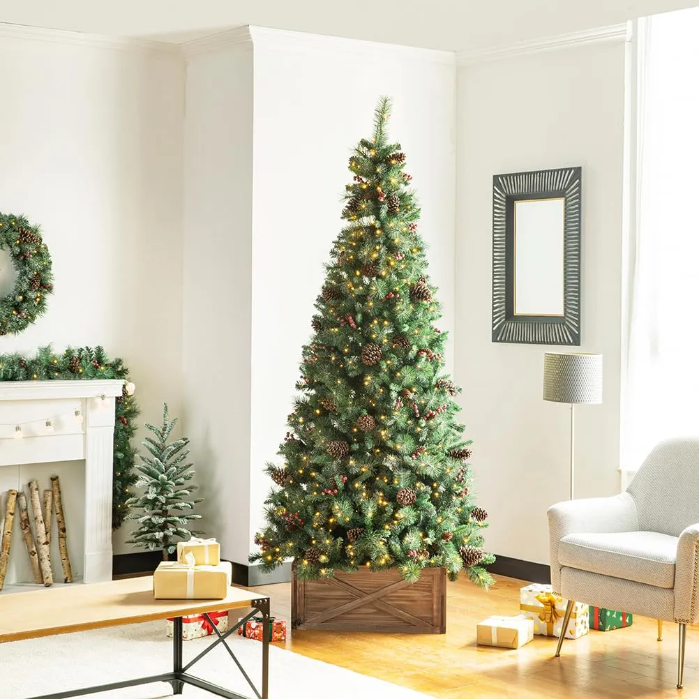 22' Natural Wooden Christmas Tree Collar - All The Fall Things