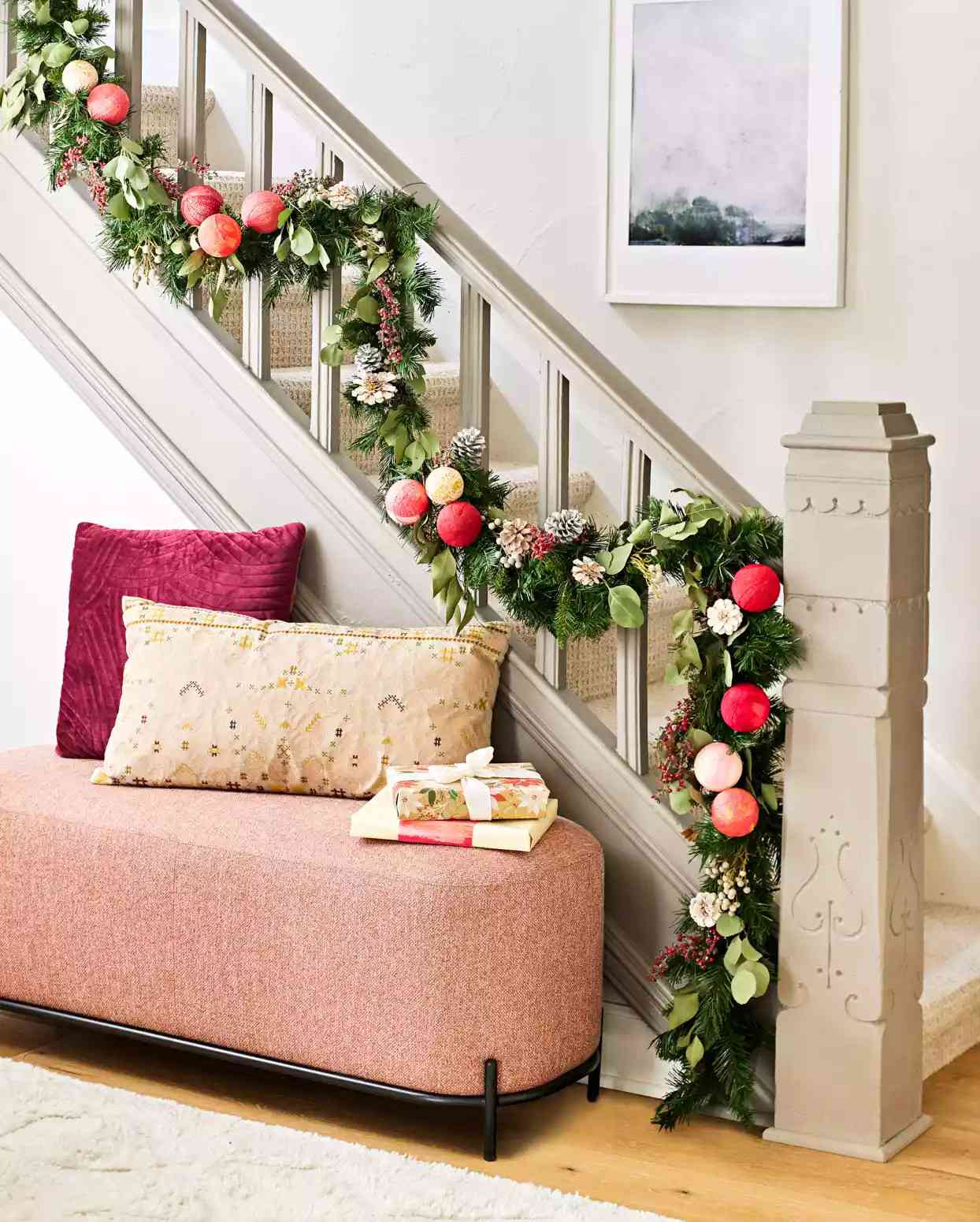 23 Merry and Bright Christmas Staircase Decorations