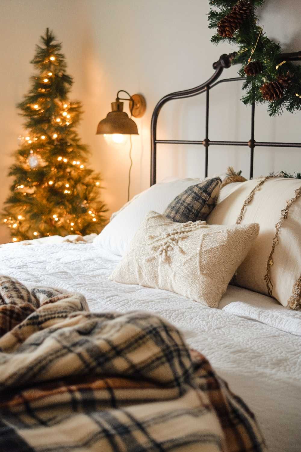 25 Farmhouse Christmas Bedroom Ideas for a Cozy Holiday Home