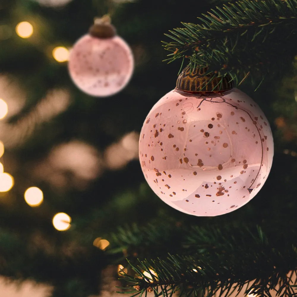 2.5' Rose Gold Ava Mercury Glass Ball Ornament Christmas Holiday Decor -  Luna Bazaar | Boho & Vintage Style Decor
