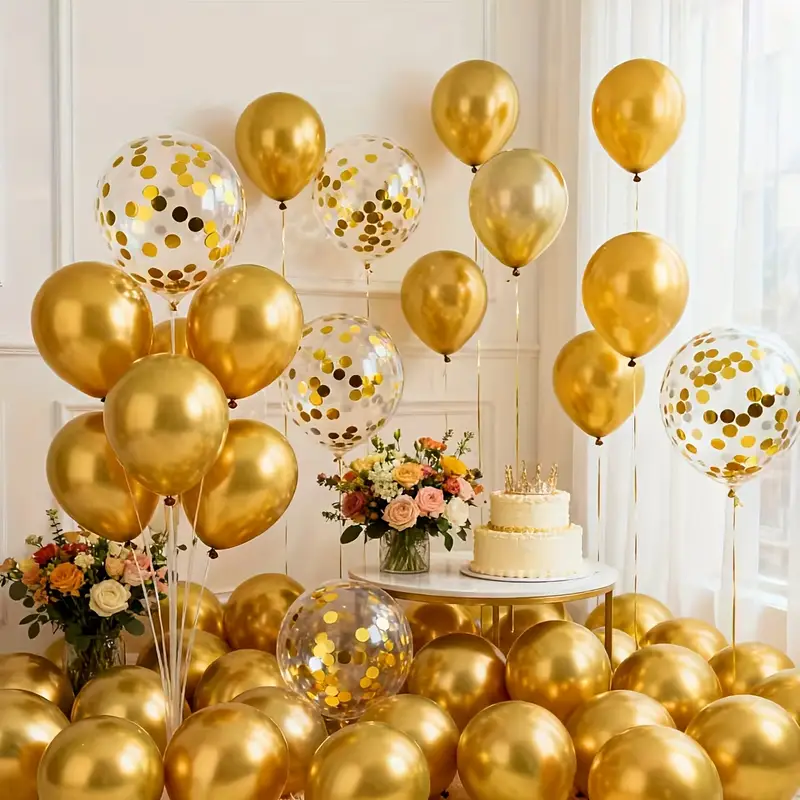 26pcs metallic golden sequin balloon set perfect birthdays - Temu Iceland