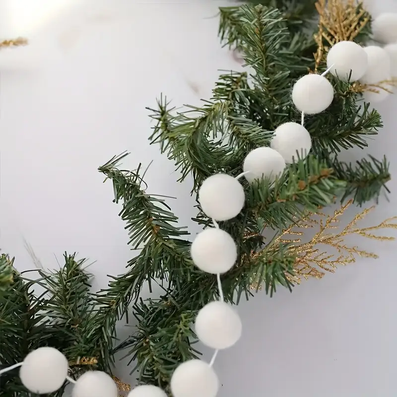 2pcs handcrafted white pom pom garland 78 74inch christmas - Temu Cyprus
