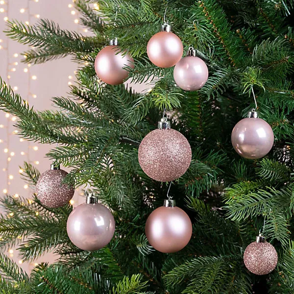 30 Blush Pink Christmas Tree Baubles