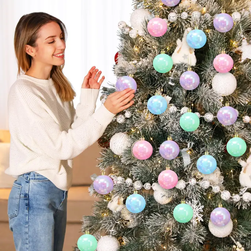 30pcs pastel christmas tree decorations 6 36inch - Temu Mauritius