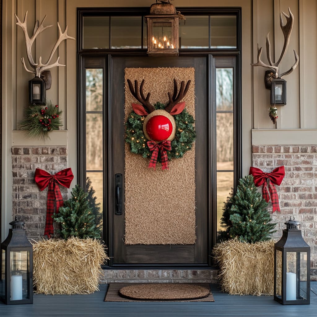 31 Easy Front Door Christmas Decorations You'll Love to Copy