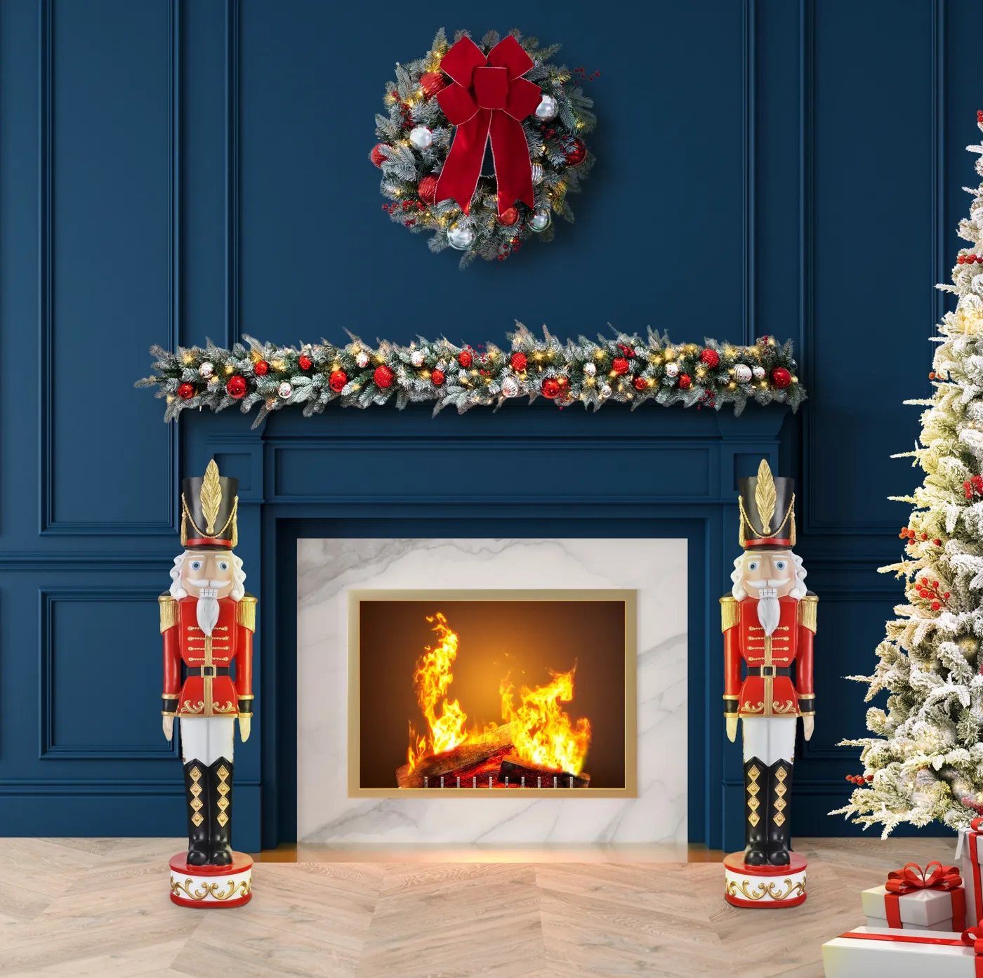 37 Inch Decorative Christmas Nutcracker - Red/Black Set of 2 Nutcrackers