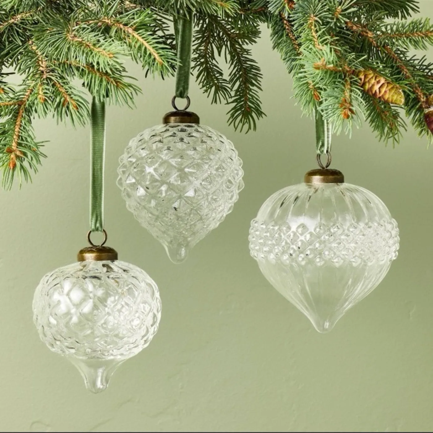 3pc Ornate Glass Bulb Tree Ornaments - Hearth | Mercari