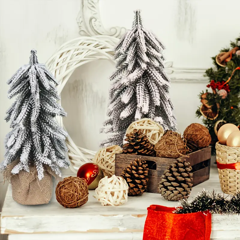 3pcs christmas decorations flocked christmas tree - Temu Mauritius