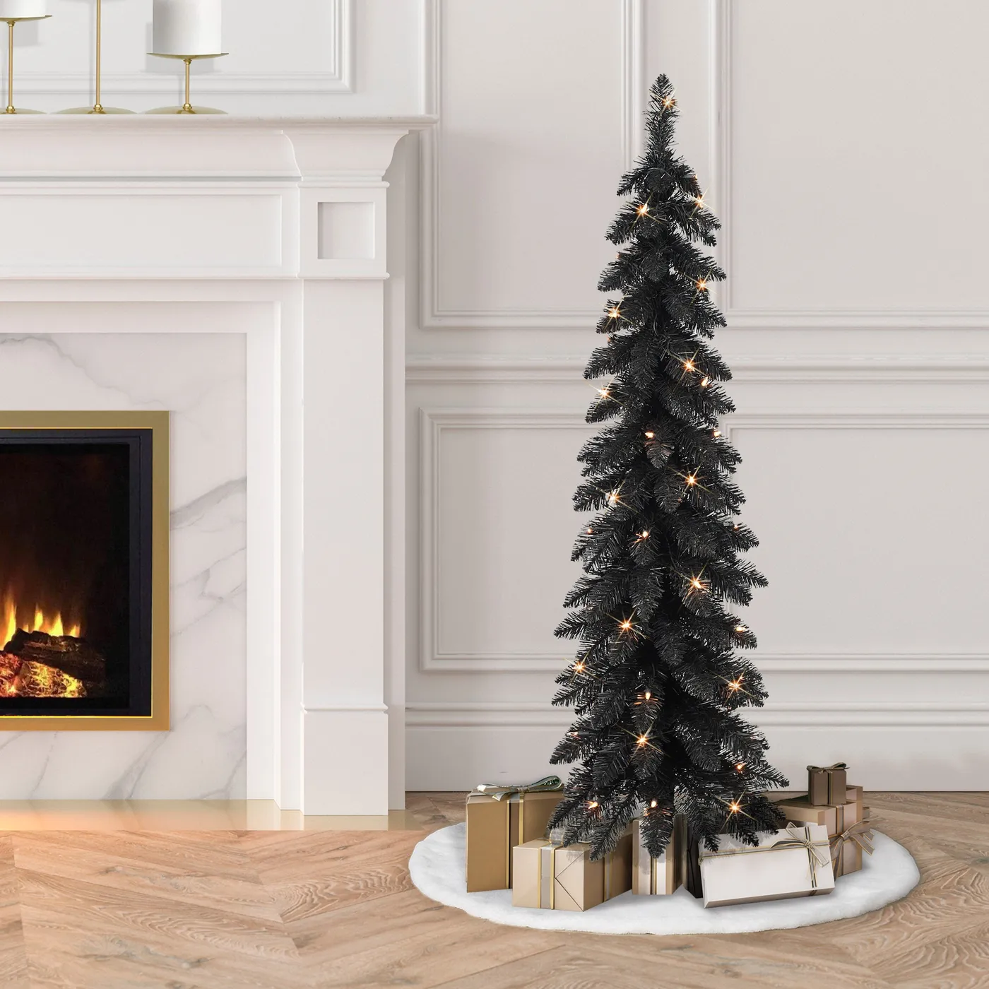 4 ft Black Alpine Pencil Tree | Puleo Christmas Trees – puleointl